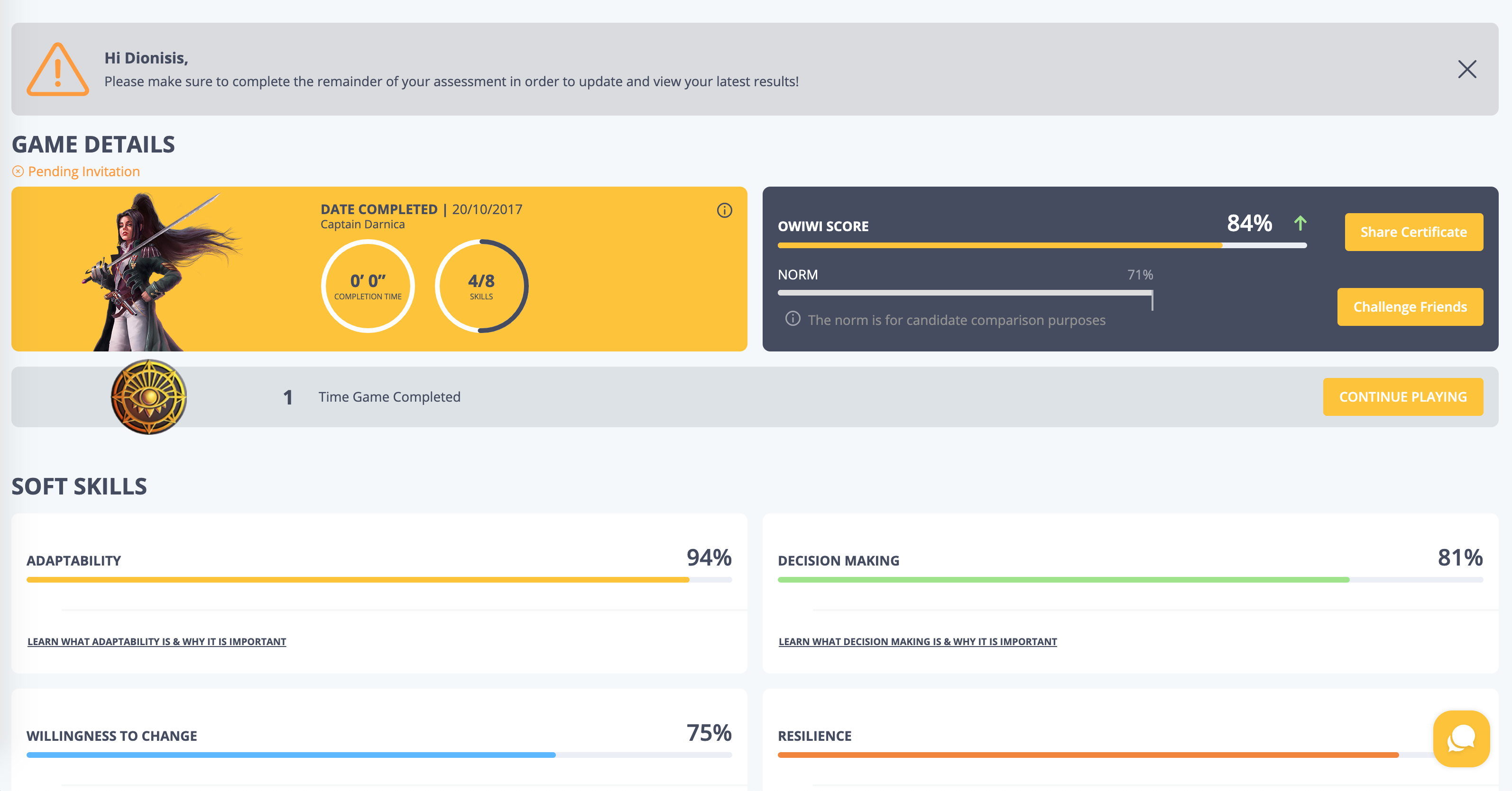 Gamified recruitment platform - Preview 2